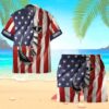 Fishing Hooked American Flag Custom Text Short Sleeve Shirt J6Ukf