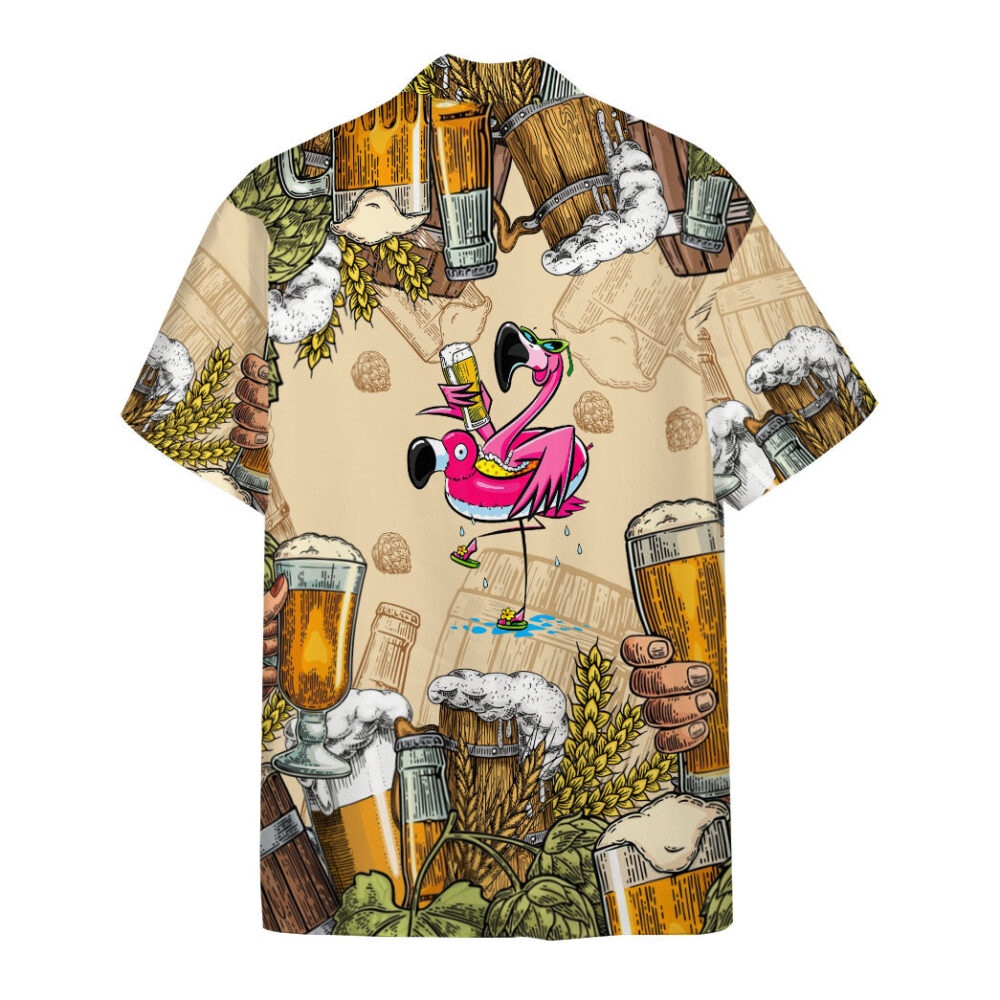 Flamingo And Beer Custom Hawaii Shirt