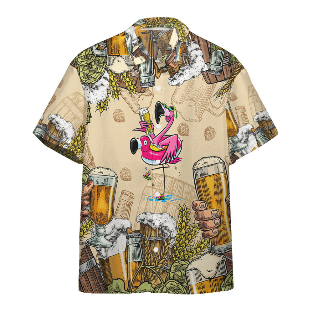 Flamingo And Beer Custom Hawaii Shirt