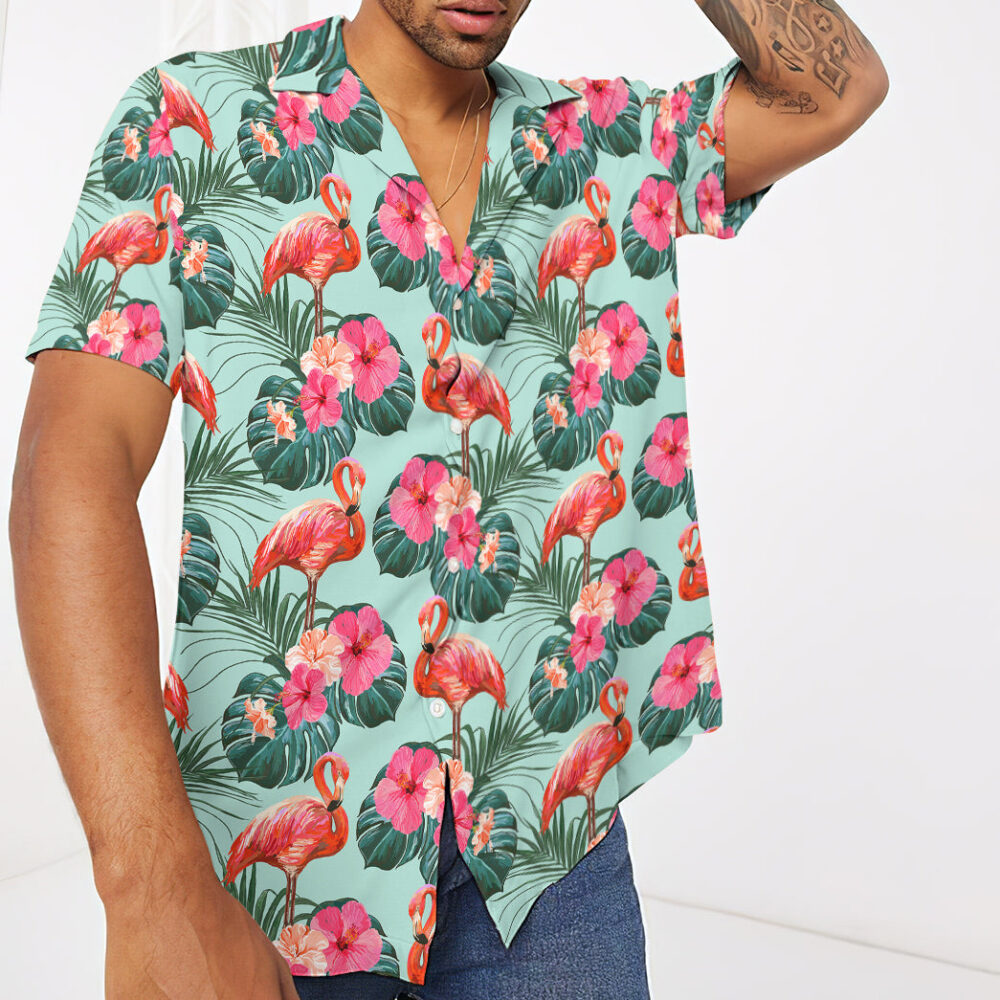 Flamingo Beautiful Summer Floral Custom Hawaii Shirt