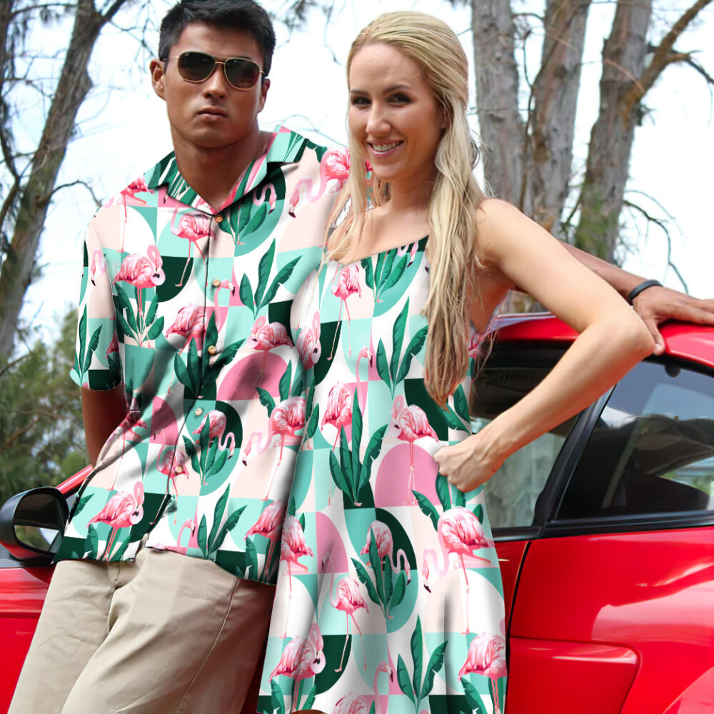 Flamingo Exotic Patchwork Patterns Custom Hawaii Shirt