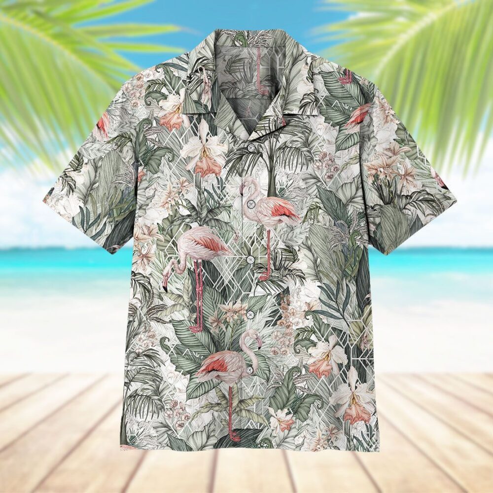 Flamingos Tropical Jungle Hawaii Shirt