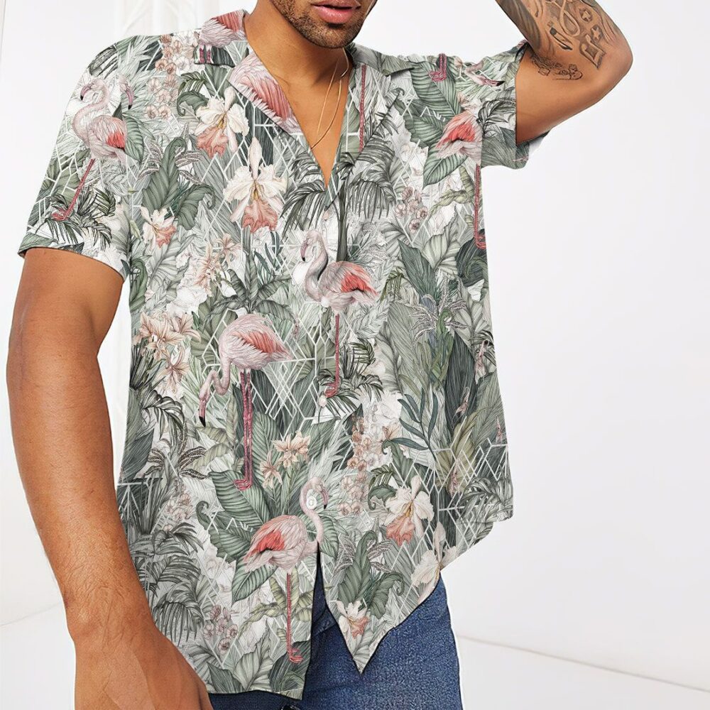 Flamingos Tropical Jungle Hawaii Shirt