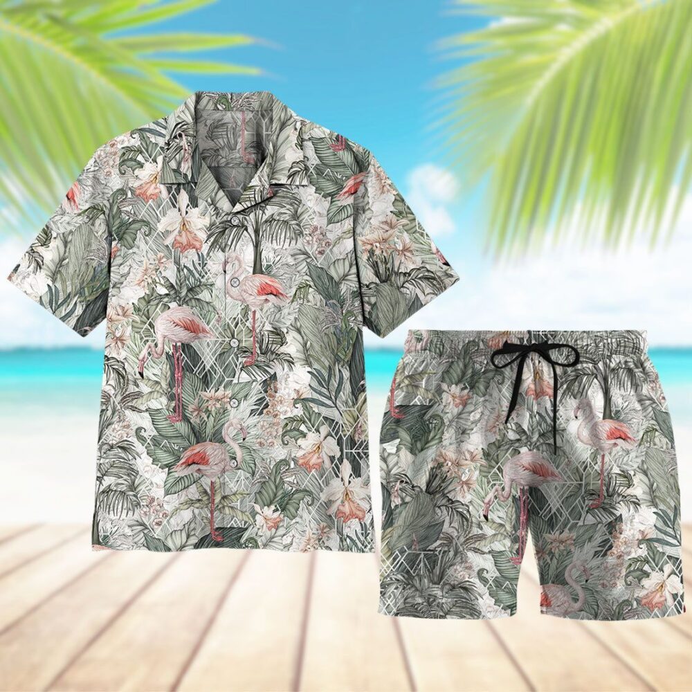 Flamingos Tropical Jungle Hawaii Shirt