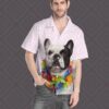 French Bulldog Wearing Hawaiian Lei Custom Hawaii Shirt 2Xqr5