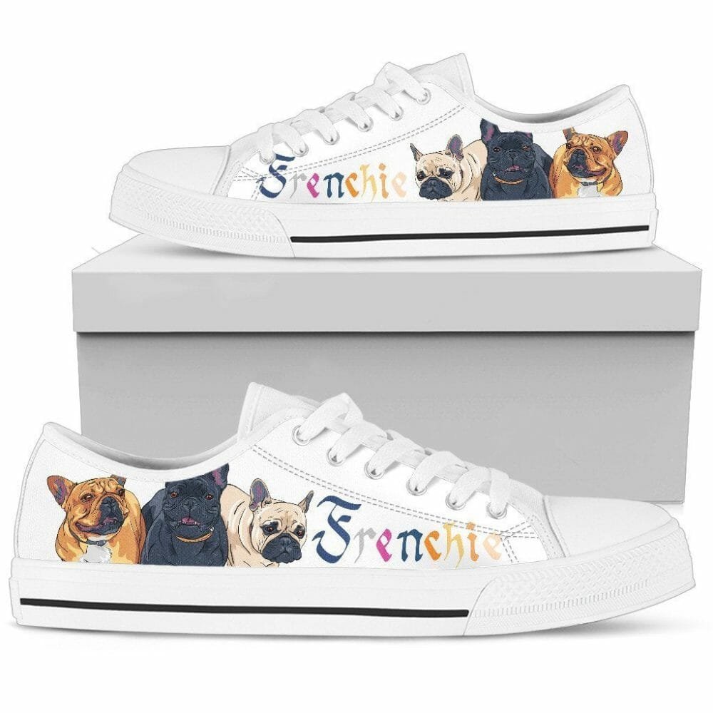 Frenchie Sneakers Low Top Shoes For French Bulldog Lover