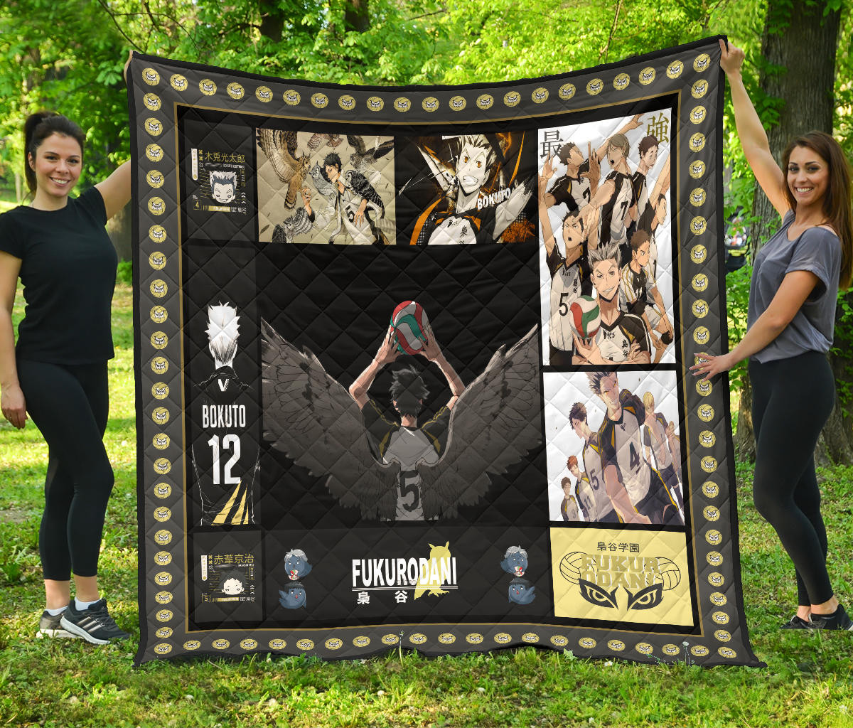 Fukurodani Team Haikyuu Premium Quilt Blanket Anime Home Decor Custom For Fans