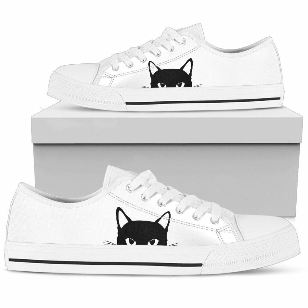 Funny Cat Sneakers Low Top Shoes For Cat Lover