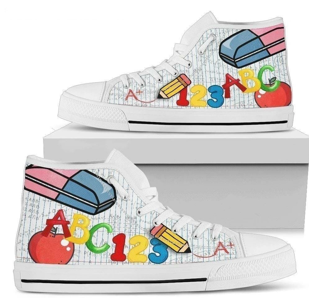 Funny Math Teacher Women High Top Shoes Gift Idea