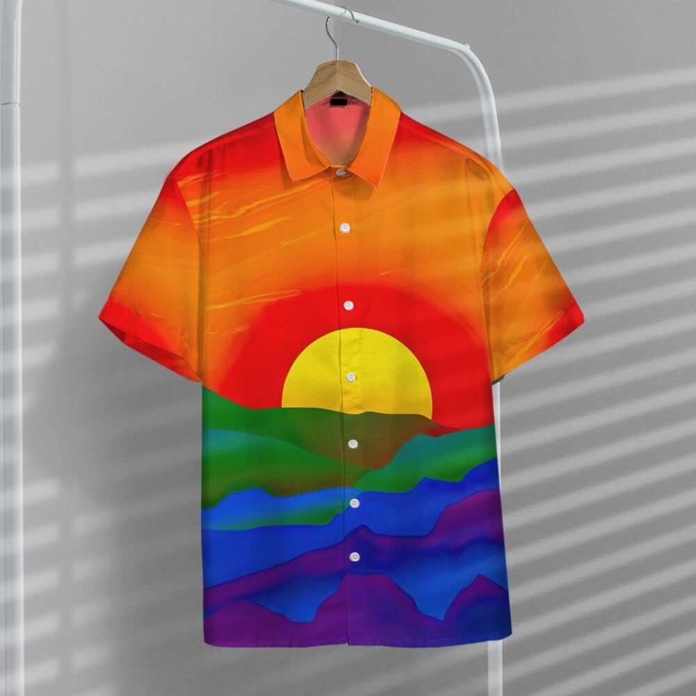 Gay Pride Sunrise Custom Hawaii Shirt