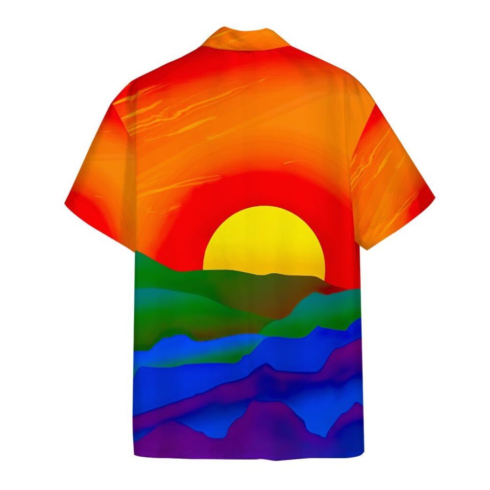 Gay Pride Sunrise Custom Hawaii Shirt