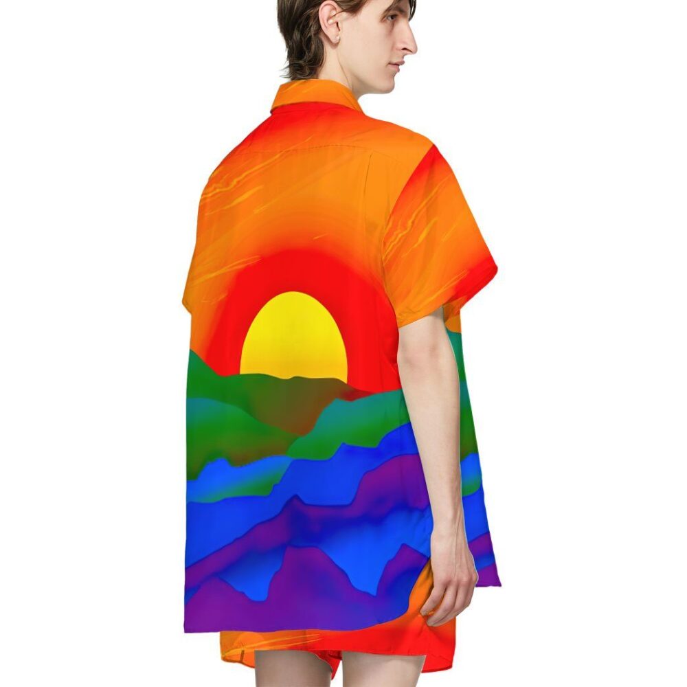 Gay Pride Sunrise Custom Hawaii Shirt