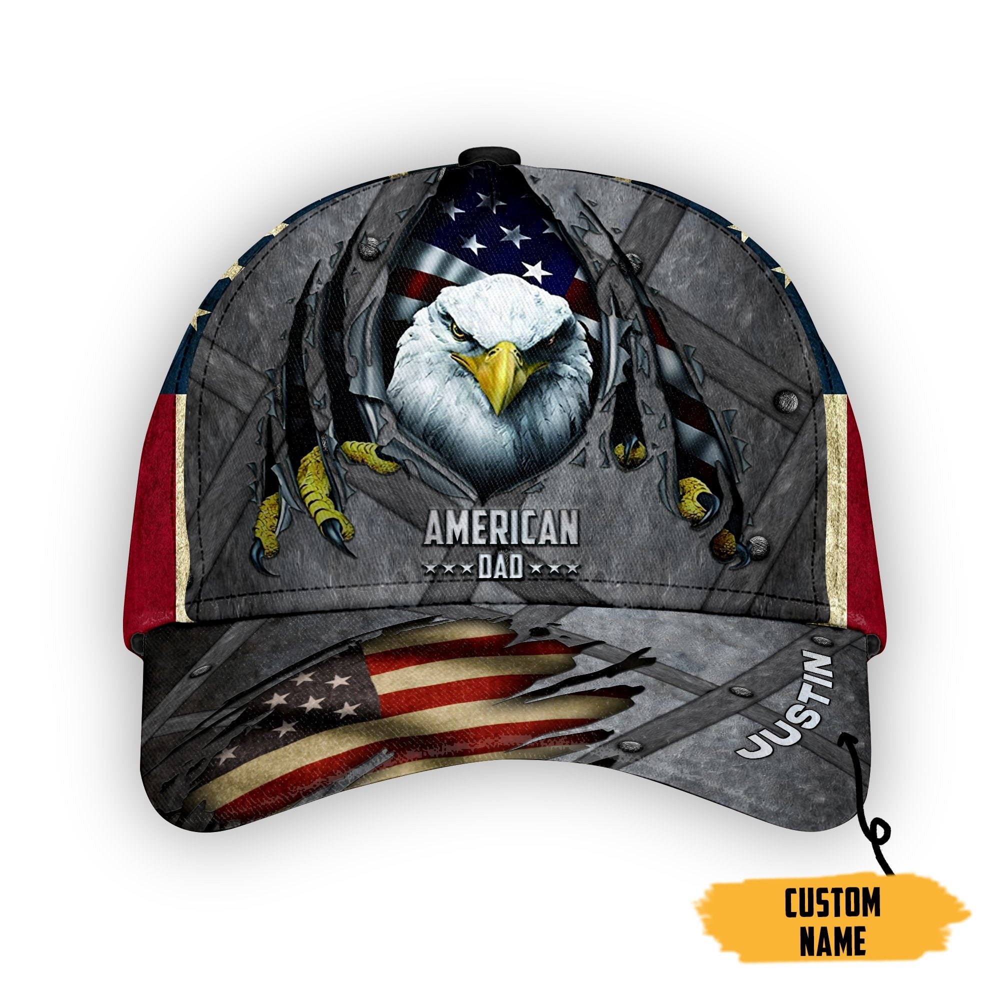 Gearhuman Happy Fathers Day American Dad America Classic Flag Custom Cap