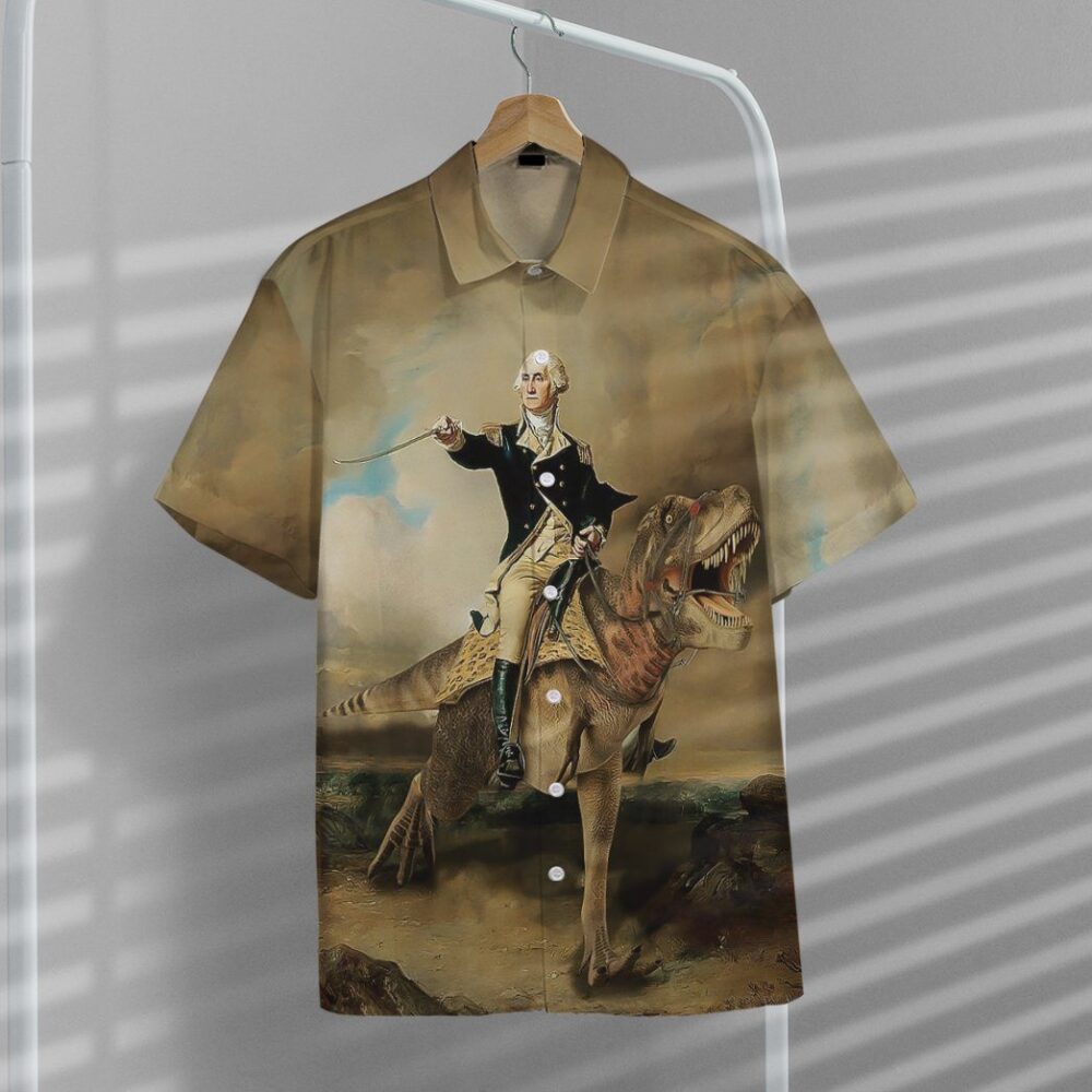 George Washington Dinosaur Custom Short Sleeve Shirt