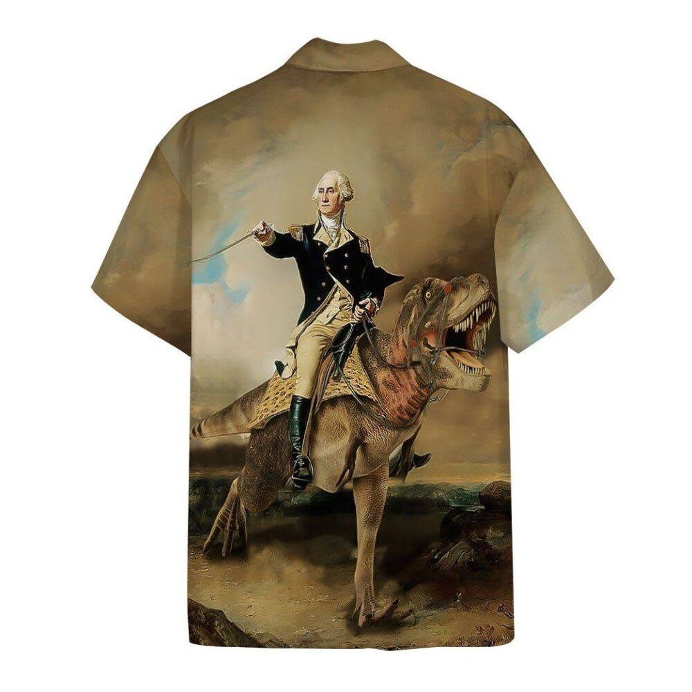 George Washington Dinosaur Custom Short Sleeve Shirt