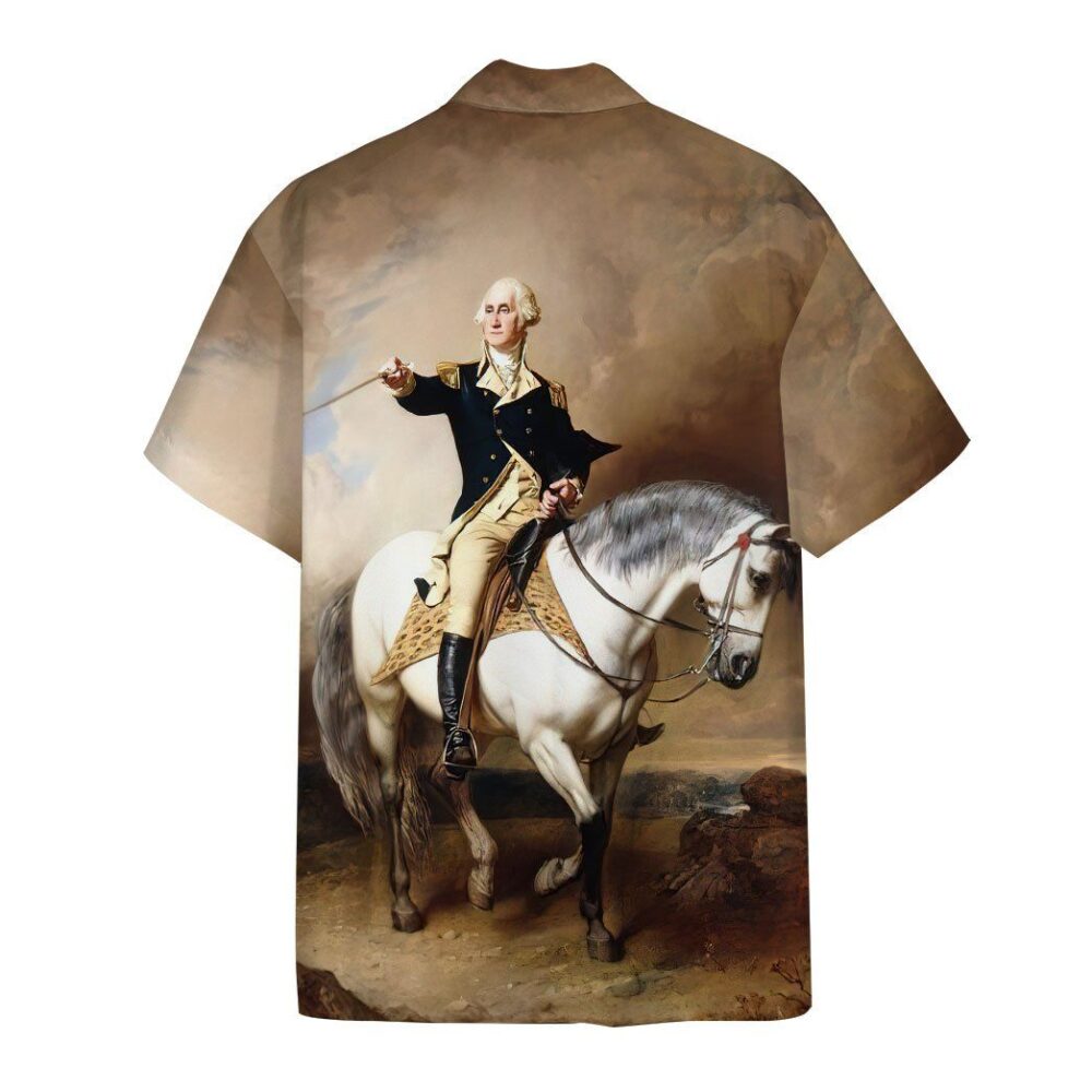 George Washington Taking The Salute At Trenton Custom Short Sleeves Shirt