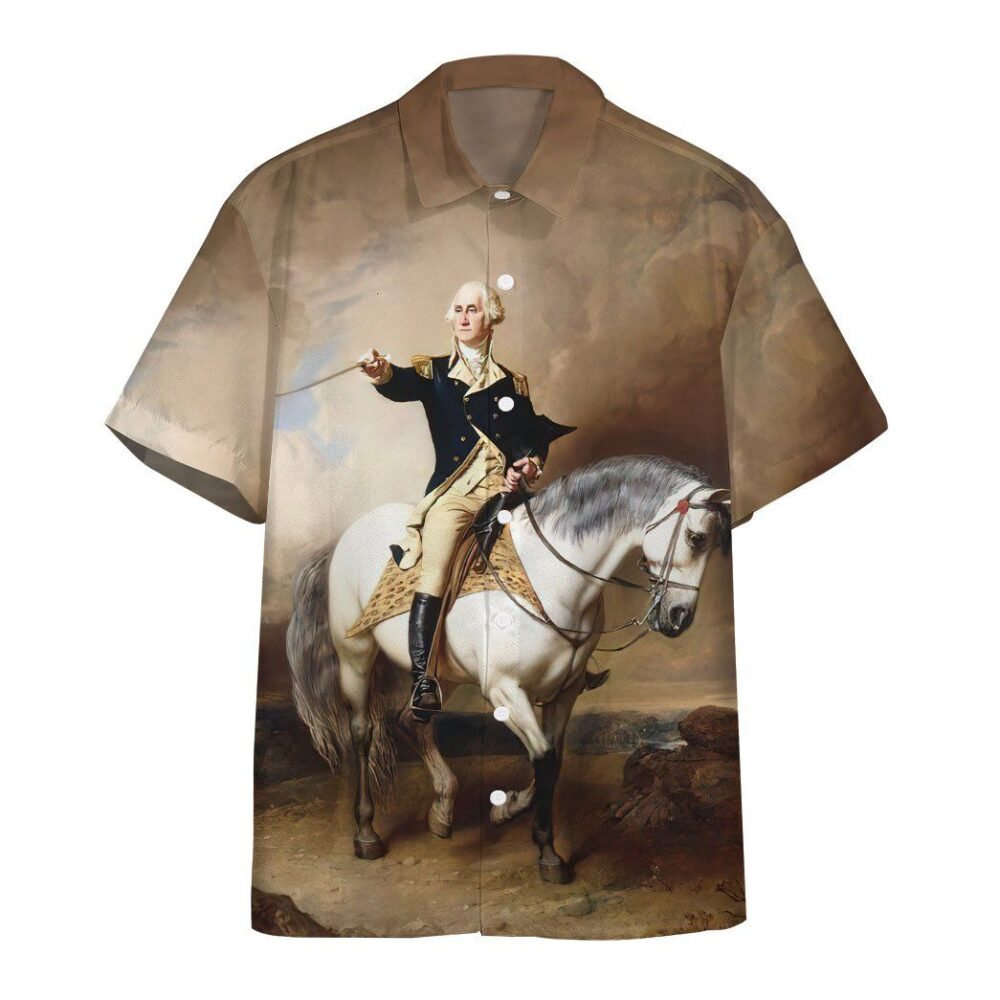 George Washington Taking The Salute At Trenton Custom Short Sleeves Shirt