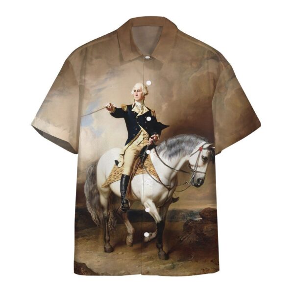 George Washington Taking the Salute at Trenton Custom Short Sleeves Shirt