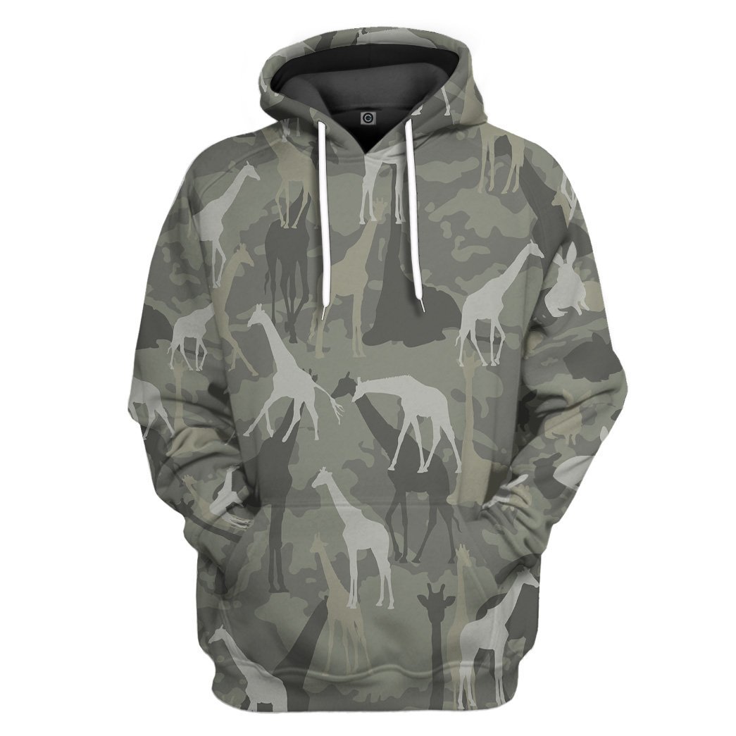 Giraffe Camo All Over Print T-Shirt Hoodie Fan Gifts Idea