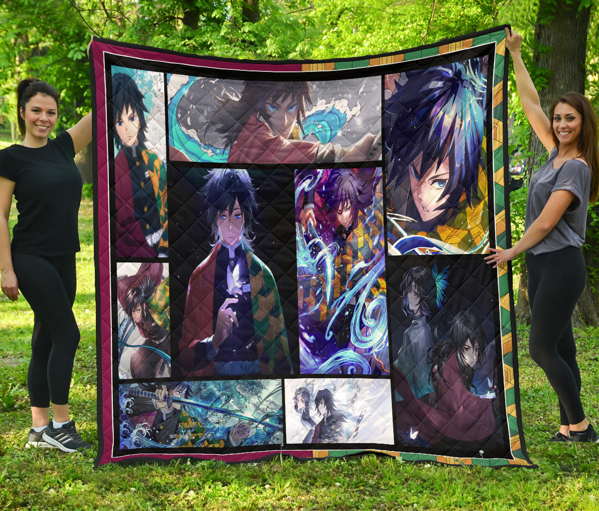 Giyuu Tomioka Premium Quilt Blanket Anime Home Decor Custom For Fans