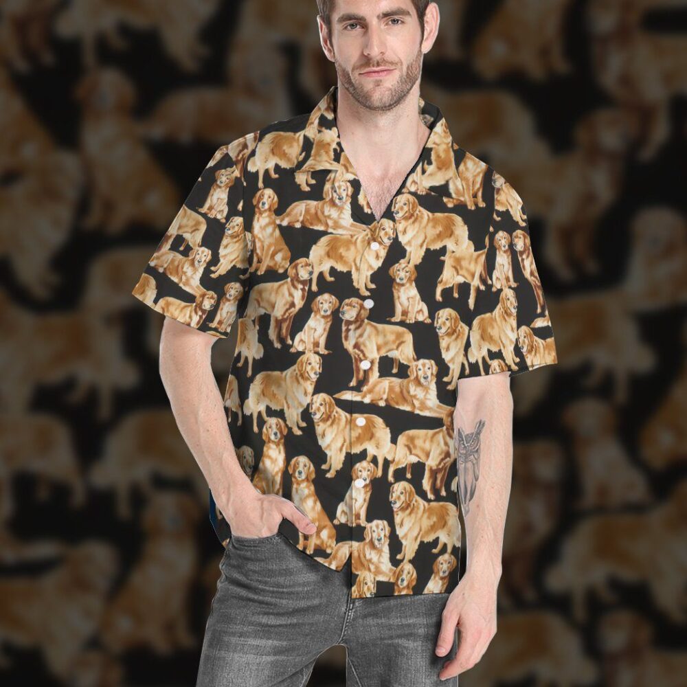 Golden Retriever Dogs Custom Hawaii Shirt