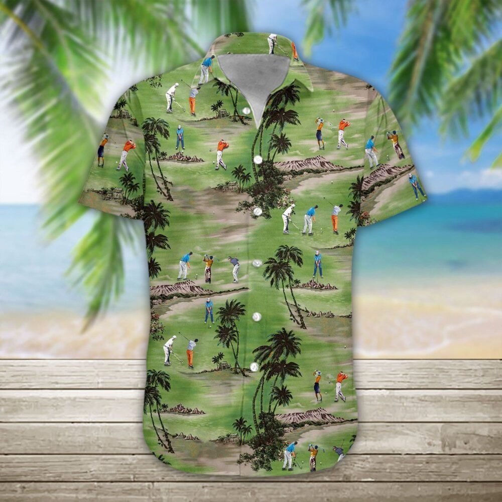 Golf Buttun Up Hawaii Shirt