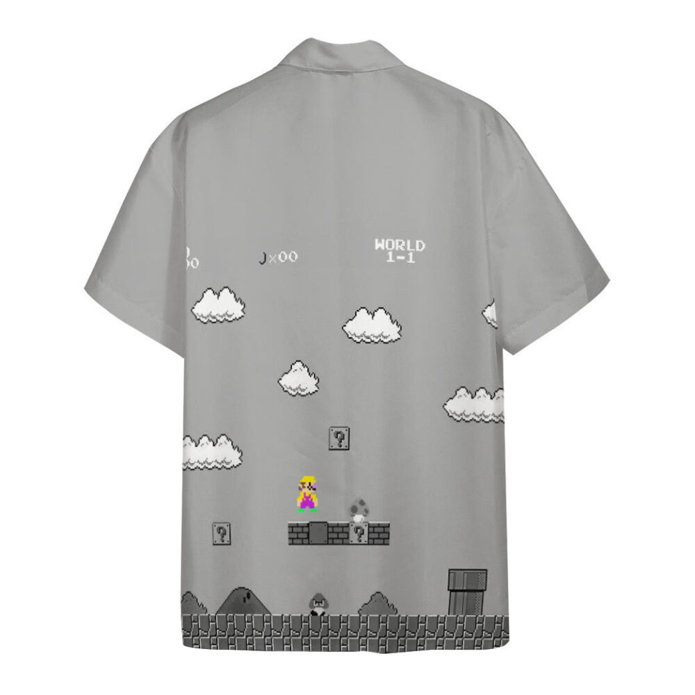 Gray 8Bit Wario Custom Short Sleeves Shirt