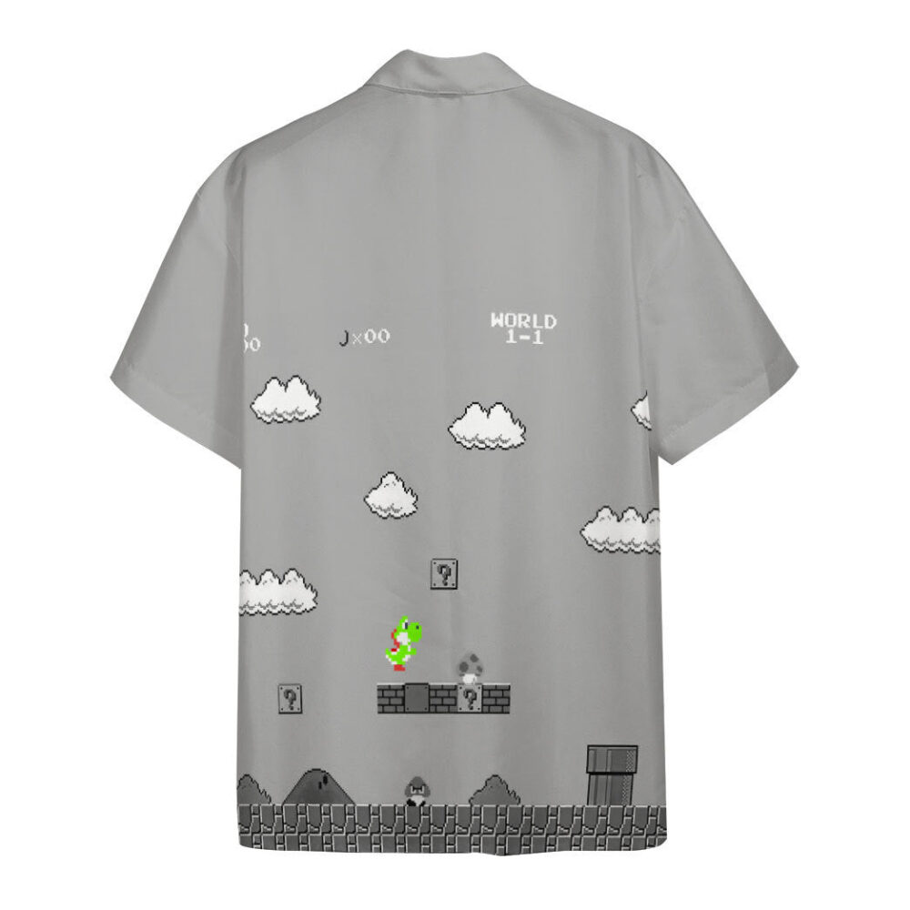 Gray 8Bit Yoshi Custom Short Sleeves Shirt