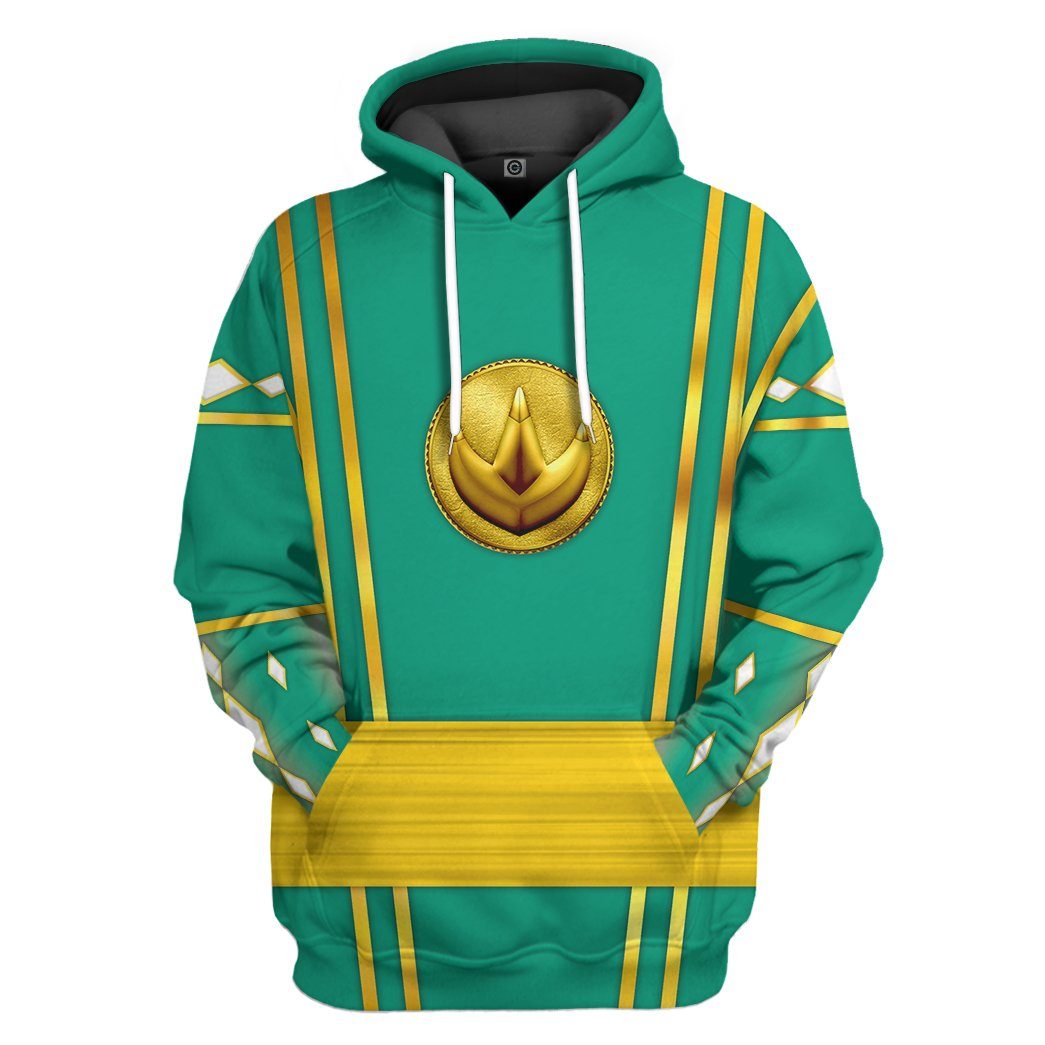 Green Ninja Mighty Morphin Power Rangers All Over Print T-Shirt Hoodie Apparel