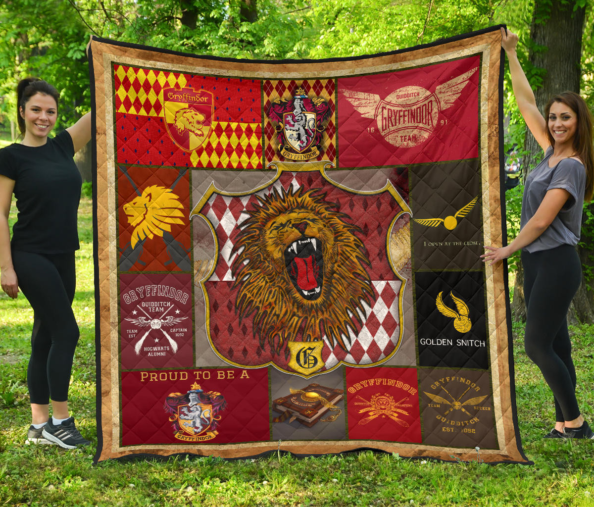 Gryffindor House Harry Potter Premium Quilt Blanket Movie Home Decor Custom For Fans