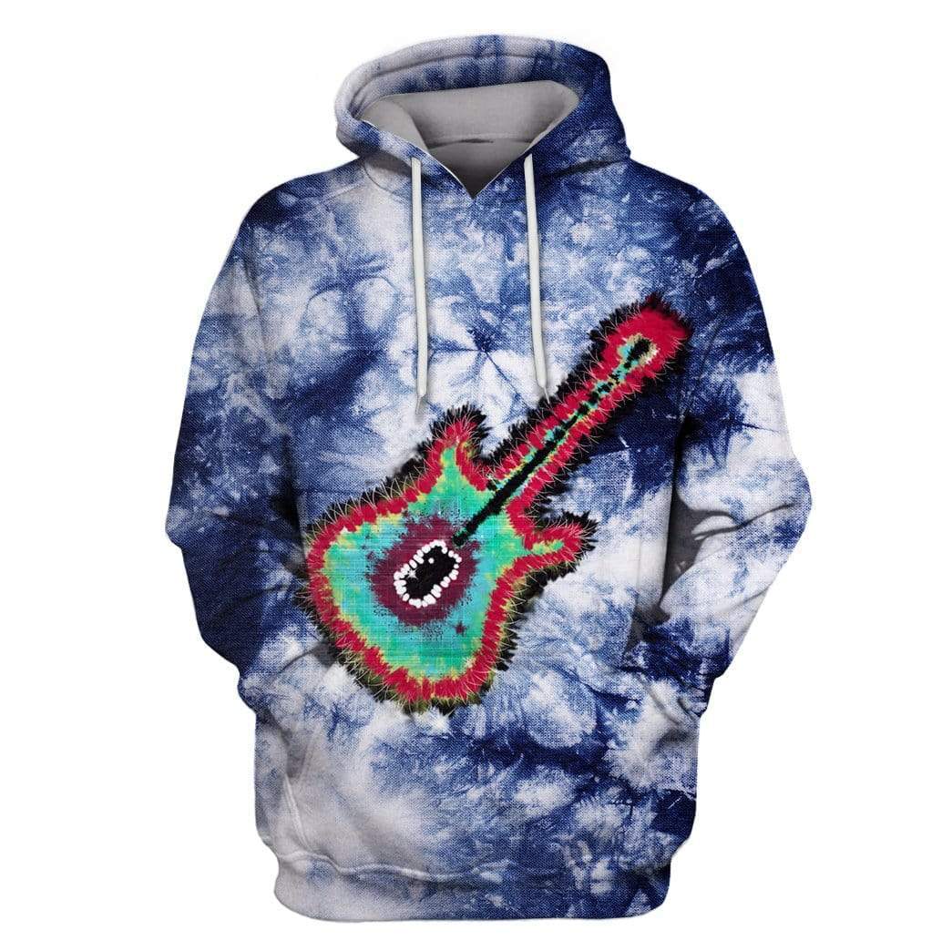 Guitar in the Tie Dye background Custom T-Shirt Hoodie Apparel