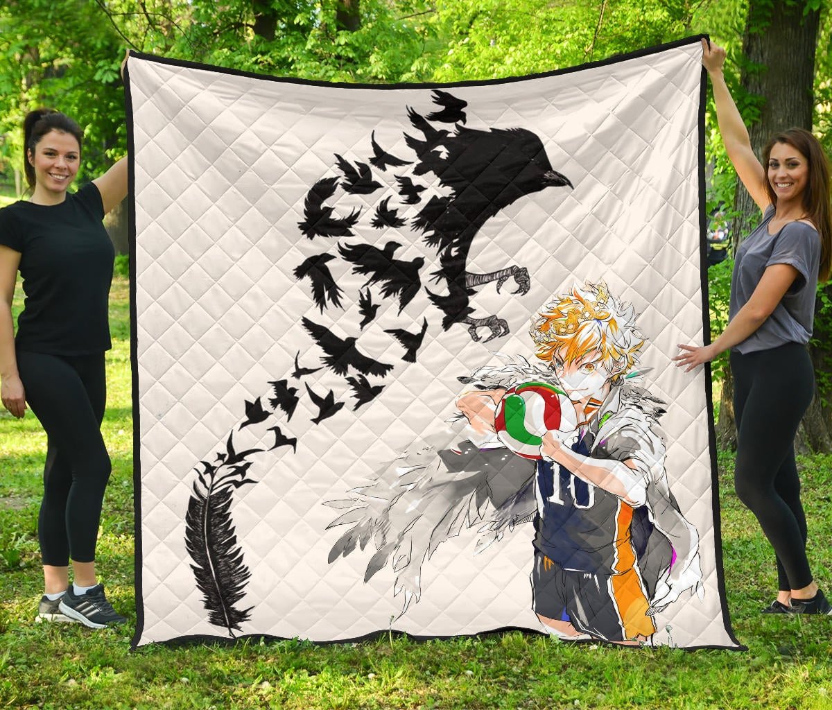 Haikyuu Anime Premium Quilt – Hinata Shoyo Crow Creating Cloak Artwork Quilt Blanket