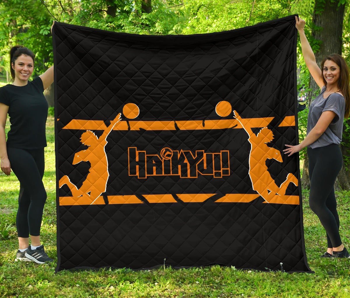 Haikyuu Anime Tapestry – Playing Volleyball Orange Silhouette Crow Feather Tapestry Home Decor