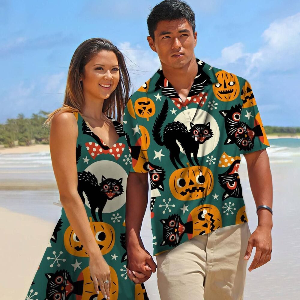 Halloween Black Cats Custom Hawaiian Shirt