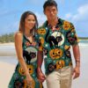 Halloween Black Cats Custom Hawaiian Shirt Py5Pj