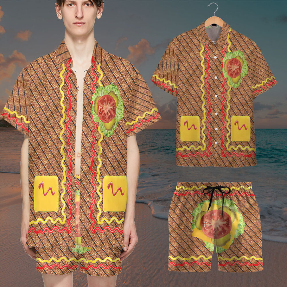 Halloween Burger Costume Custom Hawaii Shirt