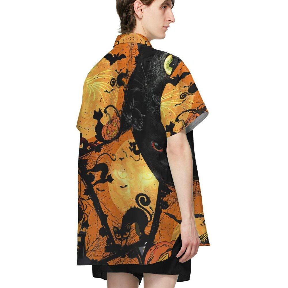 Halloween Cat Hawaii Shorts Sleeve Shirt