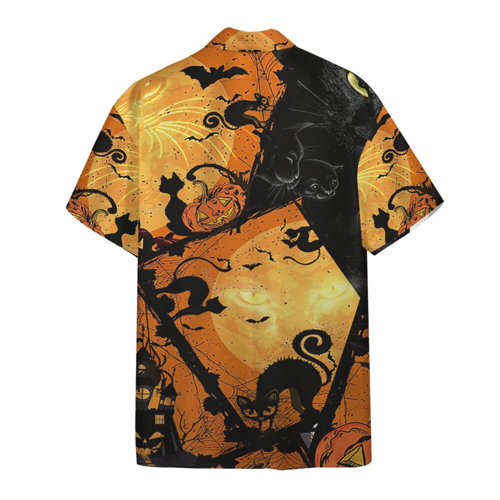 Halloween Cat Hawaii Shorts Sleeve Shirt