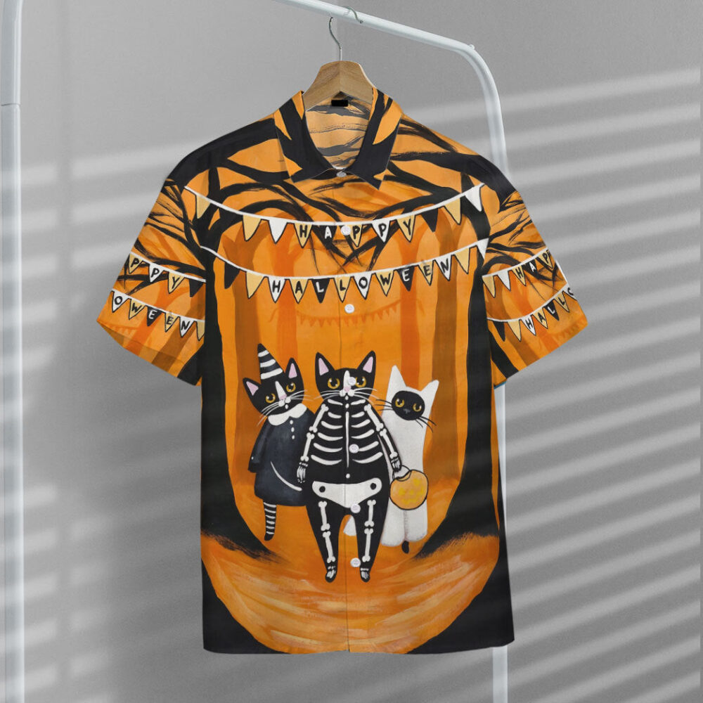 Happy Halloween Black Cats Want Candy Custom Short Sleeves Shirt