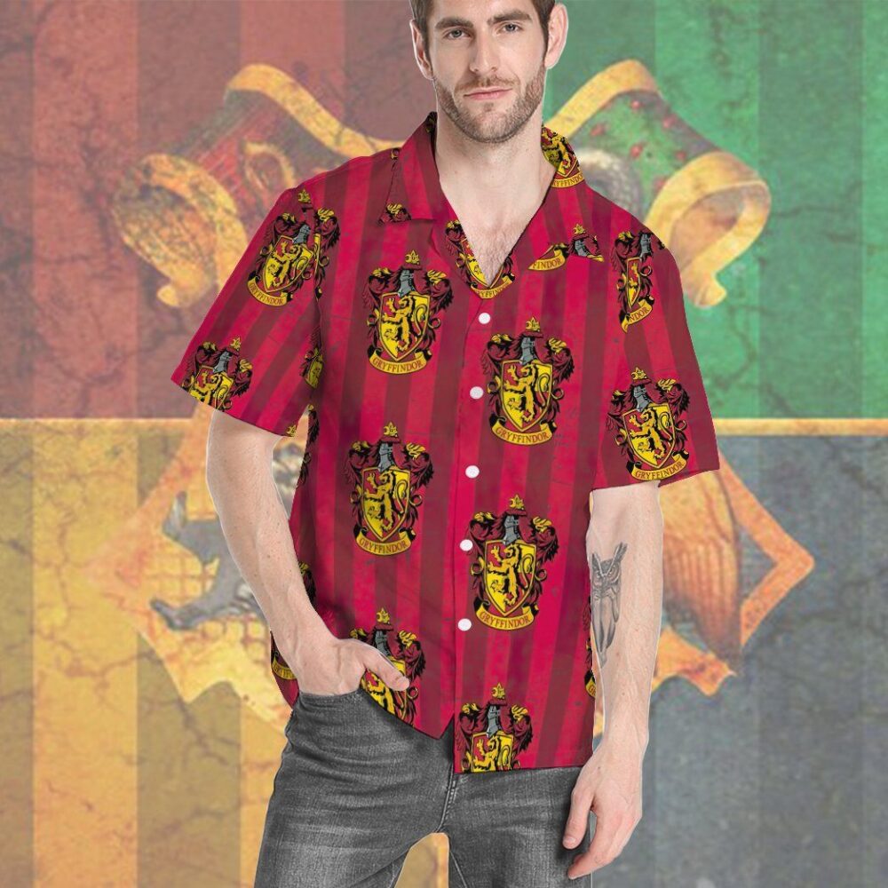 Harry Potter Hogwarts Gryffindor House Pride Crests Custom Hawaii Shirt