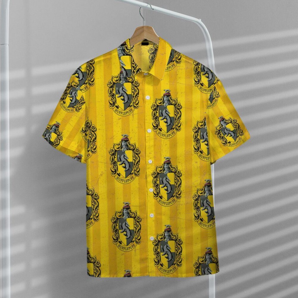 Harry Potter Hogwarts Hufflepuff House Pride Crests Custom Hawaii Shirt