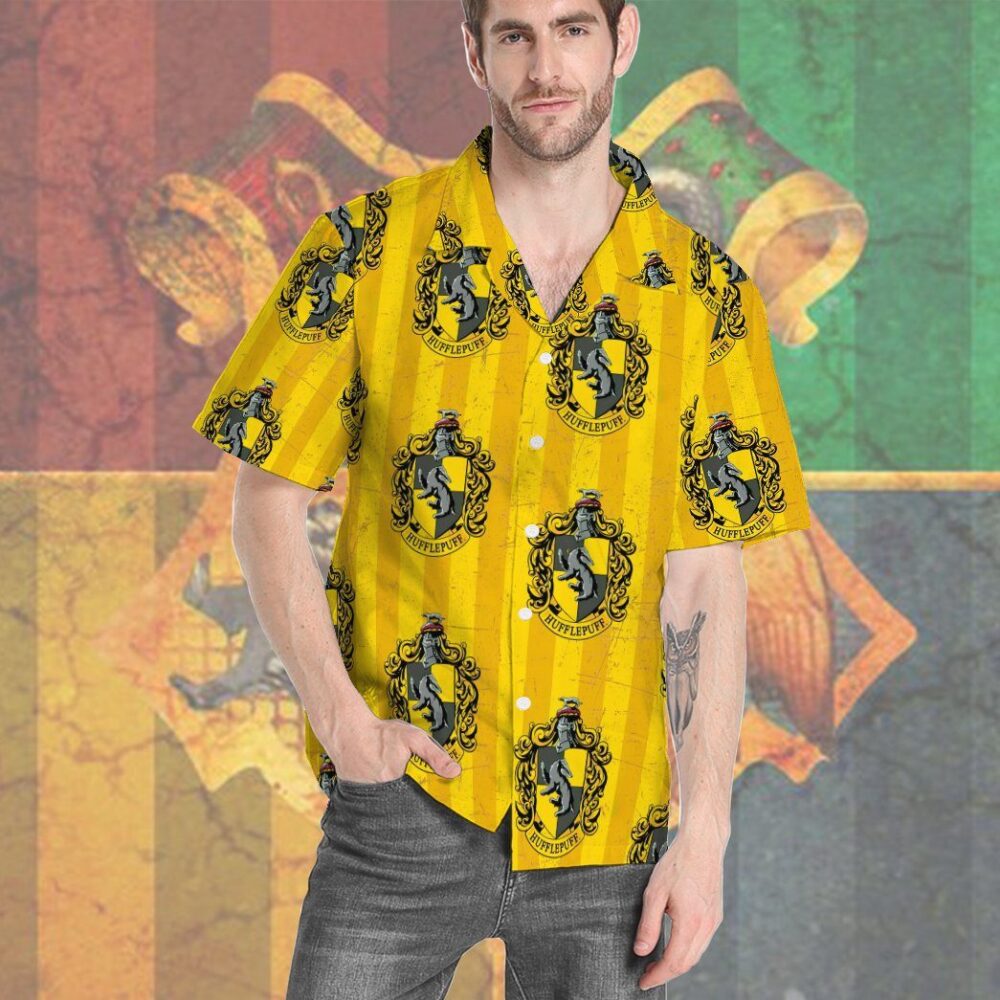 Harry Potter Hogwarts Hufflepuff House Pride Crests Custom Hawaii Shirt