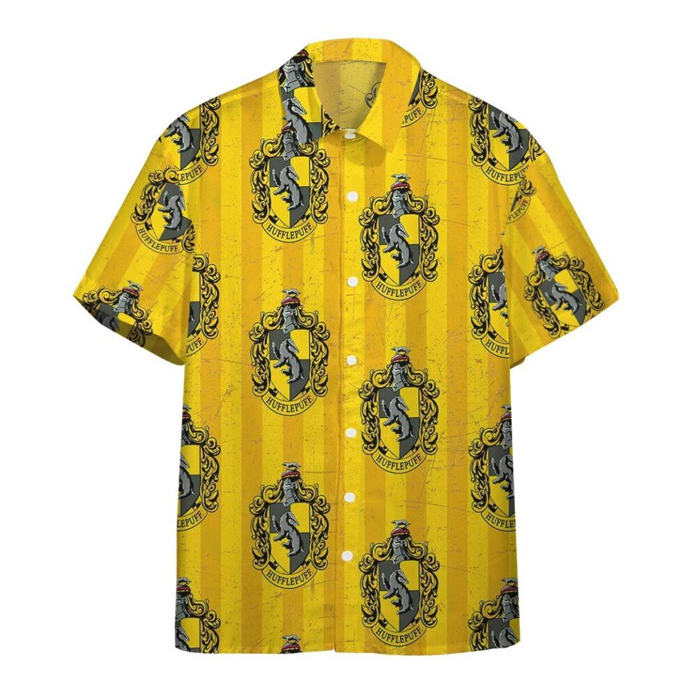 Harry Potter Hogwarts Hufflepuff House Pride Crests Custom Hawaii Shirt