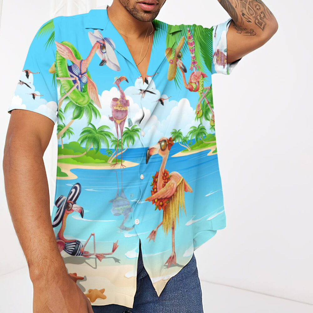 Hawaii Flamingo Custom Short Sleeve Shirt