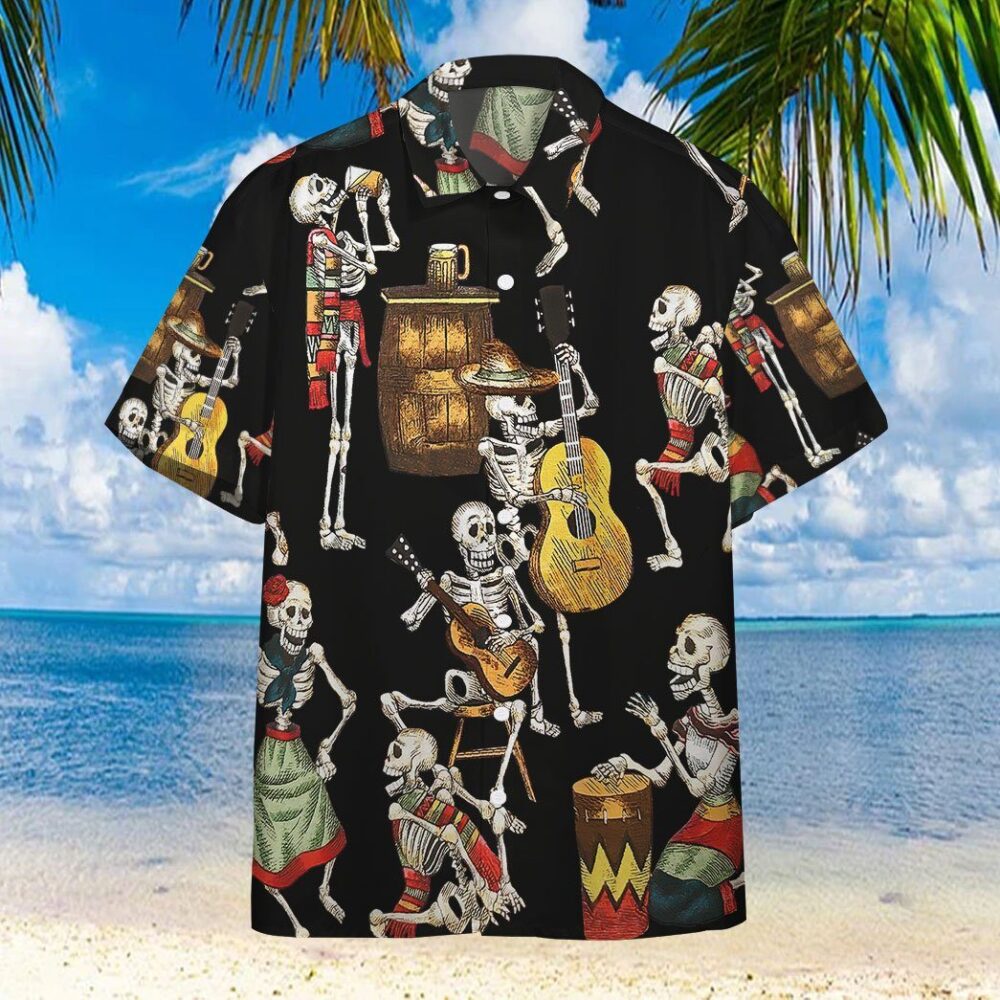 Hawaii Skeleton Dancing Custom Short Sleeve Shirts