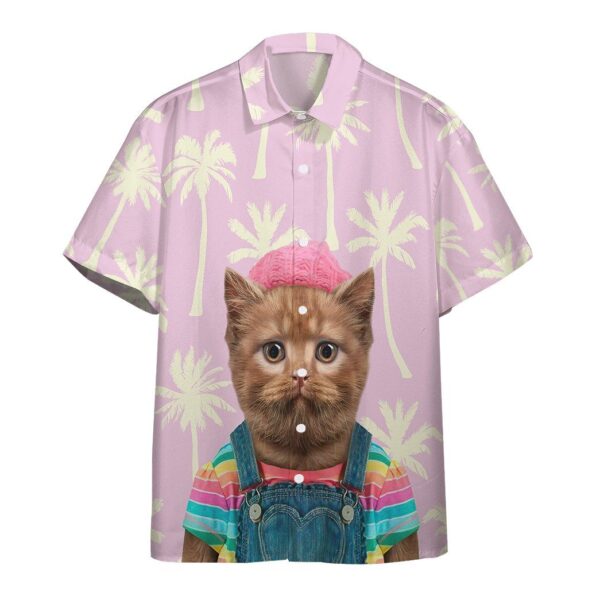 Hawaiian British Shorthair Cat Custom Short Sleeve Shirt