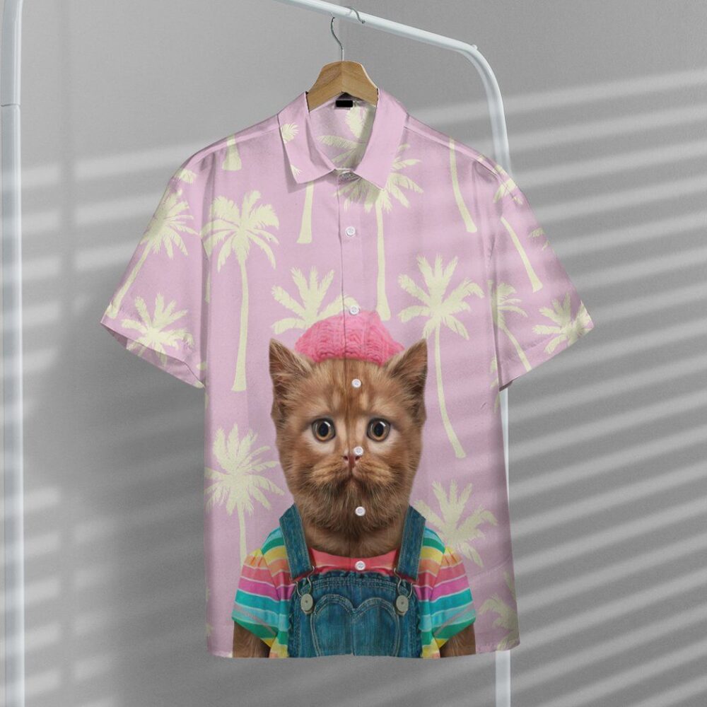 Hawaiian British Shorthair Cat Custom Short Sleeve Shirt