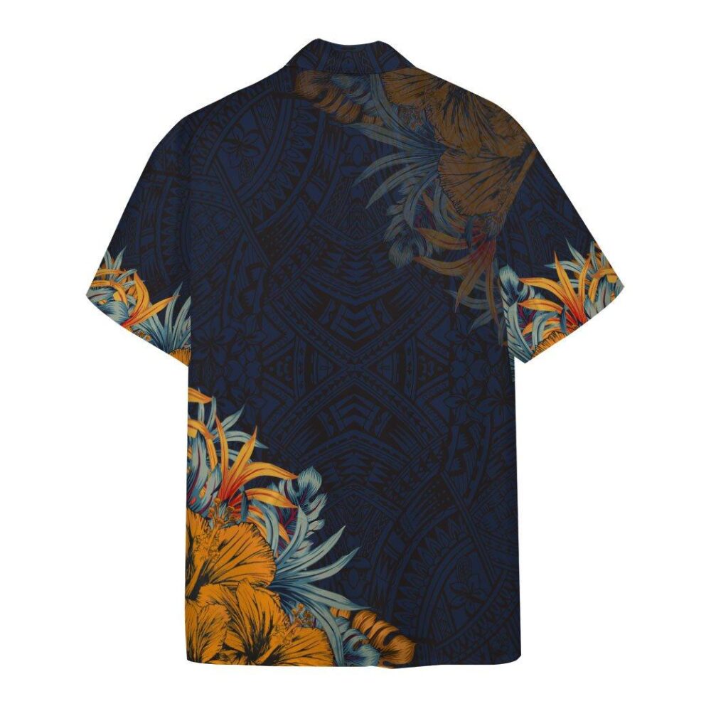 Hawaiian Polynesian Sea Turtle Hibiscus Custom Short Sleeve Shirt