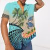 Hawaiian Polynesian Turtle Plumeria Custom Short Sleeve Shirt Luxlr