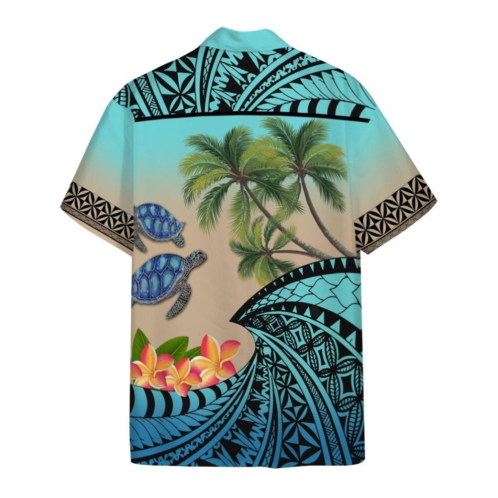 Hawaiian Polynesian Turtle Plumeria Custom Short Sleeve Shirt